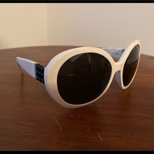 White Chanel Circle Sunglasses